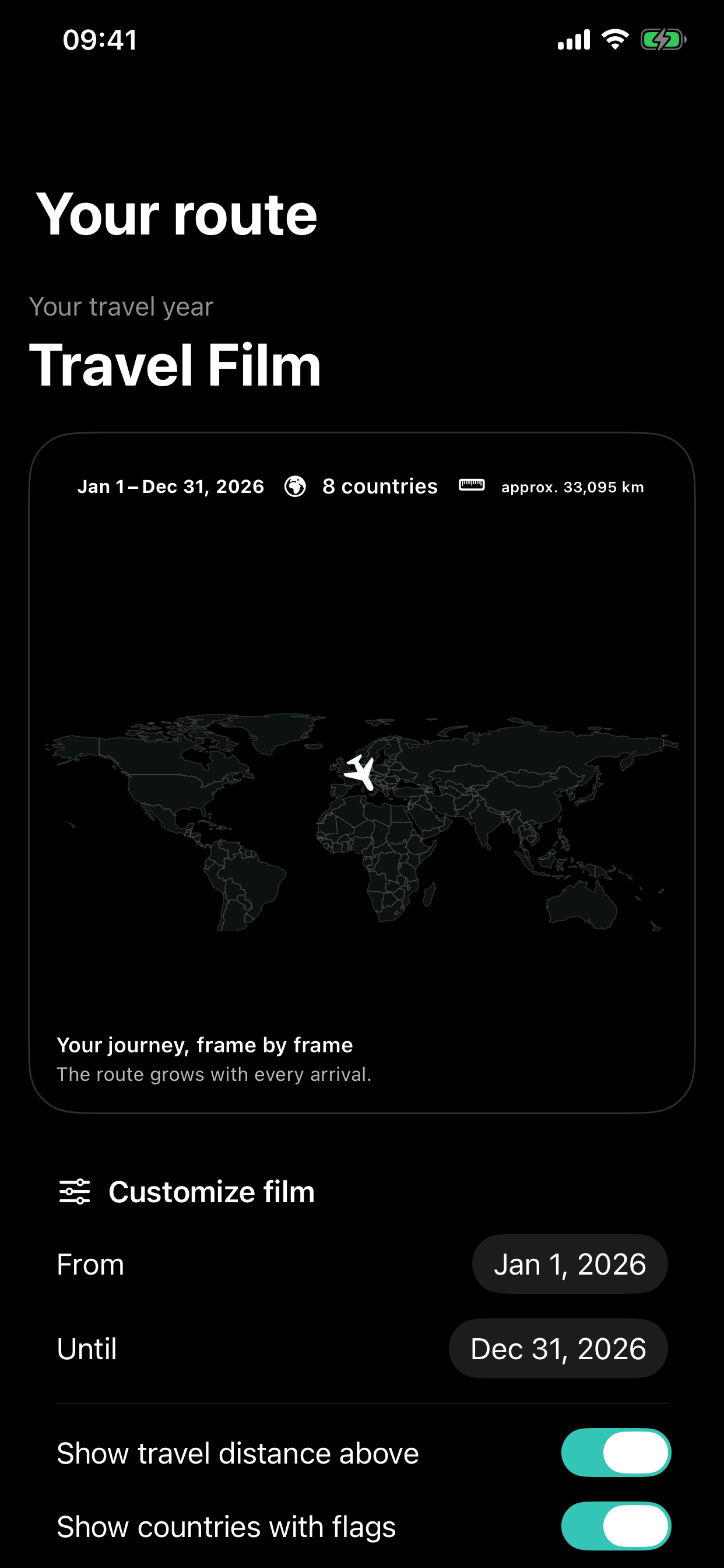 VoyaMate Travel Film configuration in English